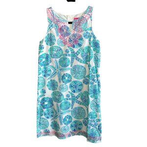 Lilly Pulitzer X Target Sand Dollar Starfish Embroidered Girls Dress Size XL NWT